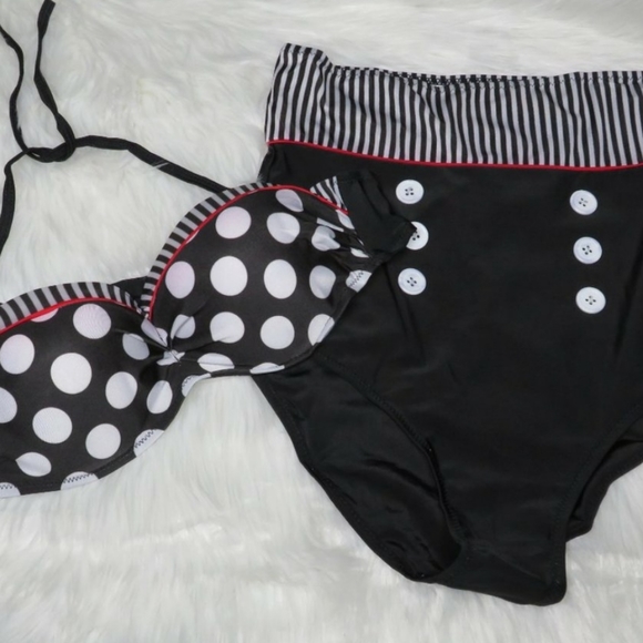 Polka dot high waisted bikini size M NWOT - Picture 5 of 6